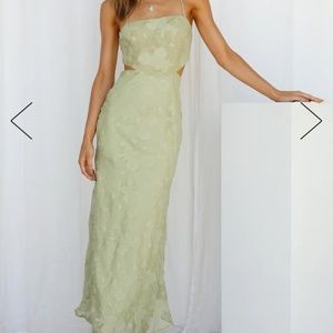 Hello Molly Rainbow Glow Midi Dress Green